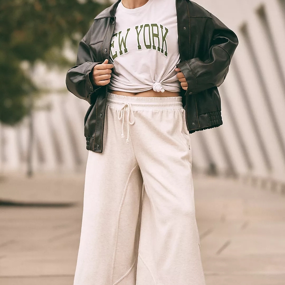 Daily Practice By Anthropologie Wide Leg Knit Casual Sweatpants